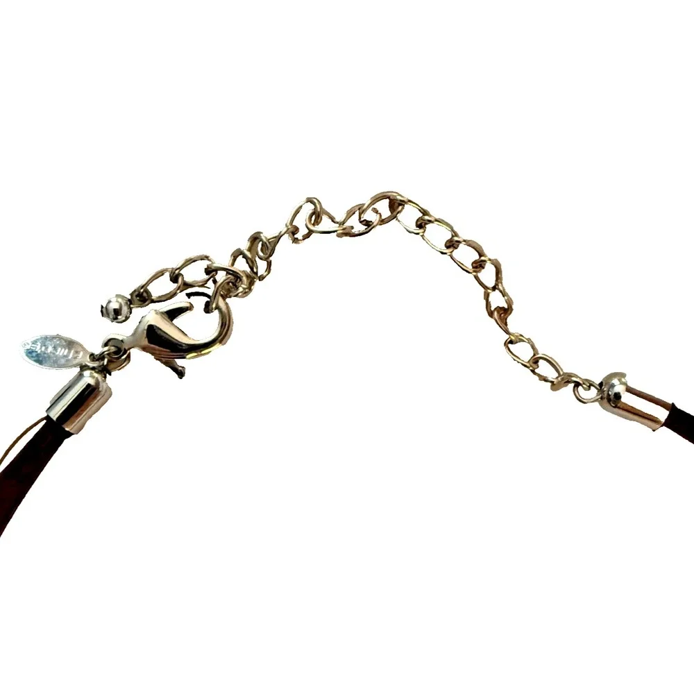 Chico's Multi-Strand Layered‎ Beaded Necklace Womens Adjustable Copper Blue